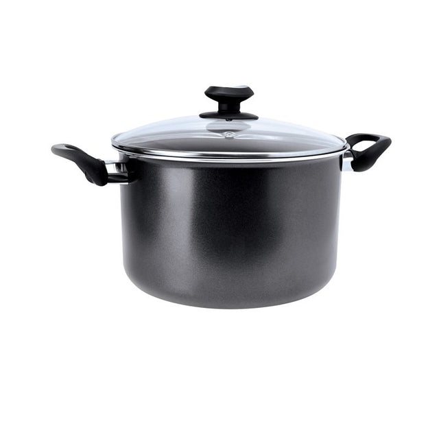 Ecolution Elements Series EEGY-4508 Stock Pot with Tempered Glass Lid, 8 qt Capacity, Aluminum, Ergonomic Handle