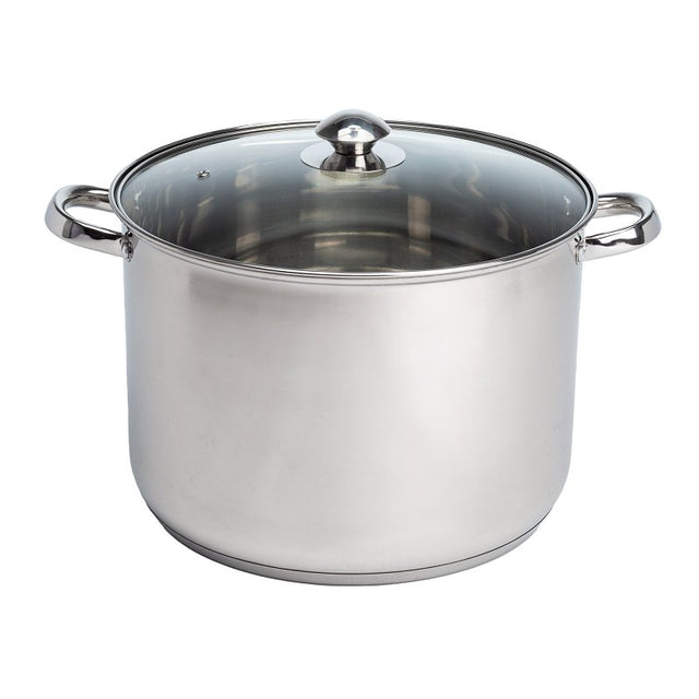 Ecolution Pure Intentions Series ESTL-4512 Stock Pot with Tempered Glass Lid, 12 qt Capacity, Stainless Steel