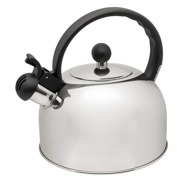 Primula Simon Series TTK-6520 Stovetop Whistling Tea Kettle, 2 qt Capacity, Ergonomic Handle, Stainless Steel, Polished