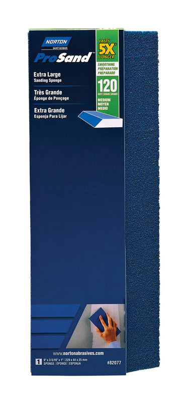 Norton ProSand 9 in. L X 3.83 in. W X 1 in. 120 Grit Medium Extra Large Sanding Sponge