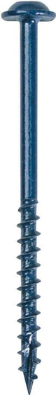 Kreg Blue-Kote SML-C250B-50 Pocket-Hole Screw, #8 Thread, Coarse Thread, Square Drive, Carbon Steel, 50/PK