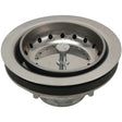 Keeney K5419 Basket Strainer Assembly with Spring Post, Stainless Steel, For: 3-1/2 in Dia Opening Sinks
