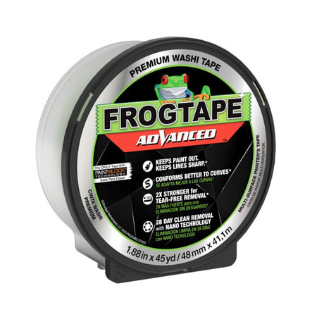 FrogTape 243104 Painter's Tape, 45 yd L, 1.88 in W, Washi Paper Backing, Green
