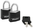 Master Lock 131T Padlock, Keyed Alike Key, 3/16 in Dia Shackle, 5/8 in H Shackle, Steel Shackle, Brass Body