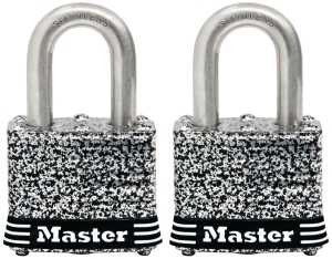 Master Lock 3SSTHC Padlock, Keyed Alike Key, 9/32 in Dia Shackle, 3/4 in H Shackle, Stainless Steel Shackle, Laminated