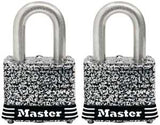 Master Lock 3SSTHC Padlock, Keyed Alike Key, 9/32 in Dia Shackle, 3/4 in H Shackle, Stainless Steel Shackle, Laminated