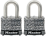 Master Lock 3SSTHC Padlock, Keyed Alike Key, 9/32 in Dia Shackle, 3/4 in H Shackle, Stainless Steel Shackle, Laminated