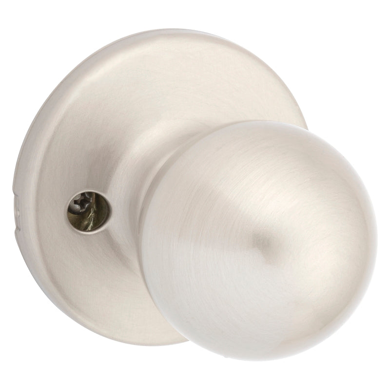 Kwikset 488P 15 V1 Dummy Knob, Polo Design, Satin Nickel, Residential, 1-3/4 to 1-3/8 in Thick Door, Zinc