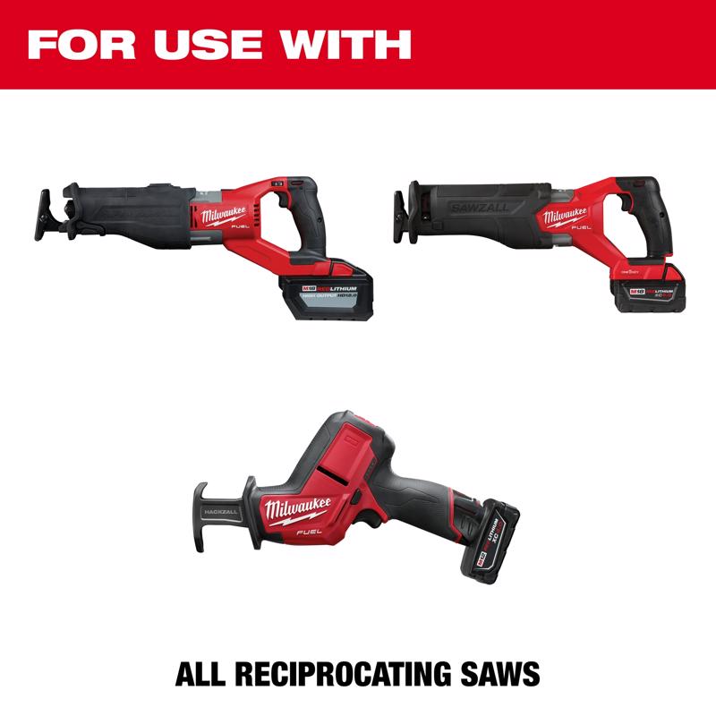 Milwaukee Sawzall 6 in. Bi-Metal Wood cutting Reciprocating Saw Blade 4/6 TPI 5 pk