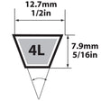 Mitsuboshi FHP General Utility V-Belt 0.5 in. W X 83 in. L For Fractional Horsepower Motors