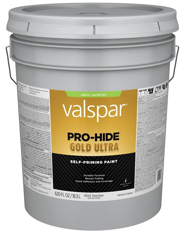 Pro-Hide Gold Ultra 6600 Series 028.0066002.008 Exterior Self-Priming Paint, Pastel, Satin, White, 5 gal Plastic Pail