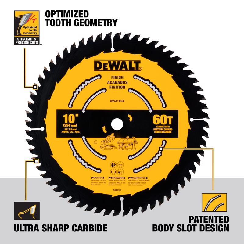 DeWalt 10 in. D X 5/8 in. Carbide Tipped Circular Saw Blade 40/60 teeth 2 pk