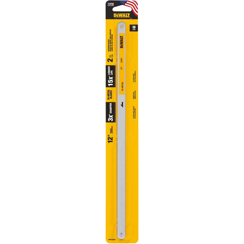 DeWalt 12 in. Bi-Metal Hacksaw Blades 18 TPI 2 pk
