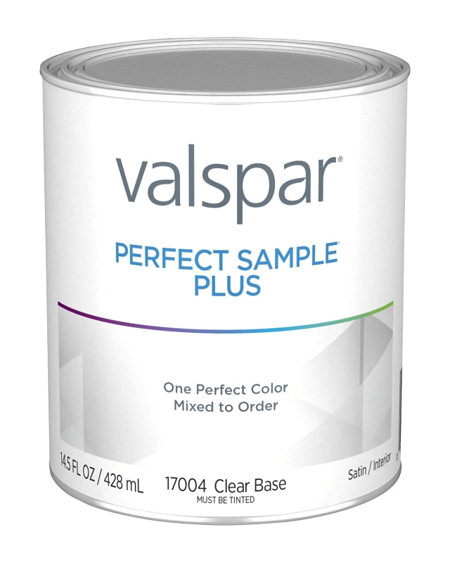 Valspar Perfect Sample Plus 1700 Series 028.0017004.004 Interior Paint, Water, Clear, 1 pt, 32 sq-ft Coverage Area