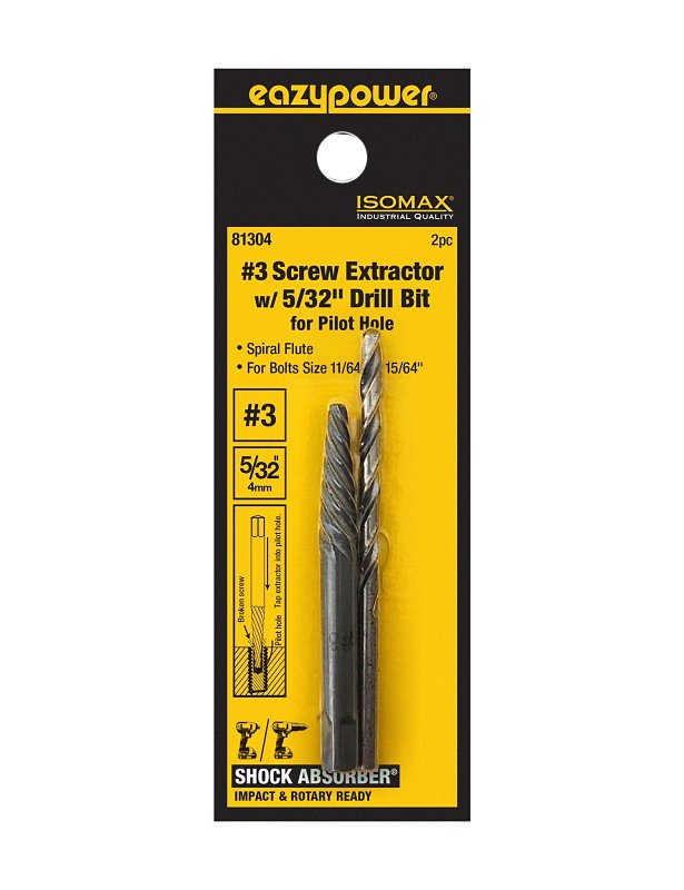 Isomax 81304 Screw Extractor and Drill Bit Kit, 2-Piece