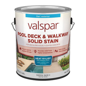 Valspar 024.1083024.007 Pool Deck and Walkway Paint, Flat, Base 4, 1 gal, Pack of 4