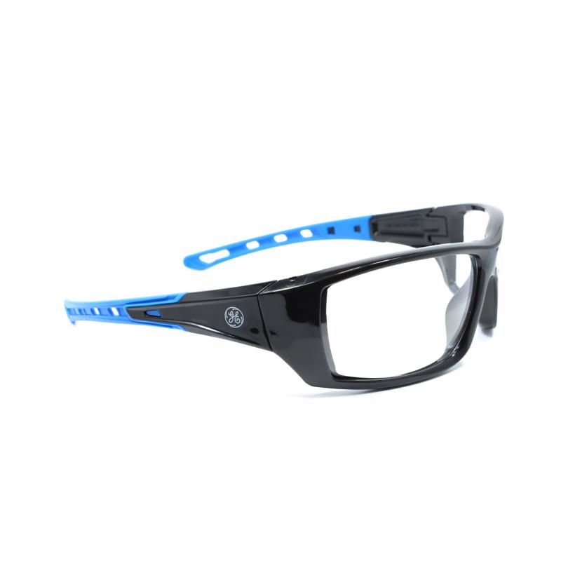 General Electric 04 Series Anti-Fog Impact-Resistant Safety Glasses Clear Lens Black/Blue Frame 1 pk