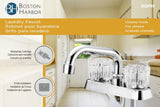 Boston Harbor FL010003CP Laundry Faucet, 2 gpm, 2-Faucet Handle, 3-Faucet Hole, Metal/Plastic, Chrome, Deck Mounting