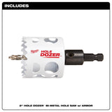 Milwaukee Hole Dozer 2 in. Bi-Metal Hole Saw with Arbor and Pilot Bit 1 pk, Pack of 2