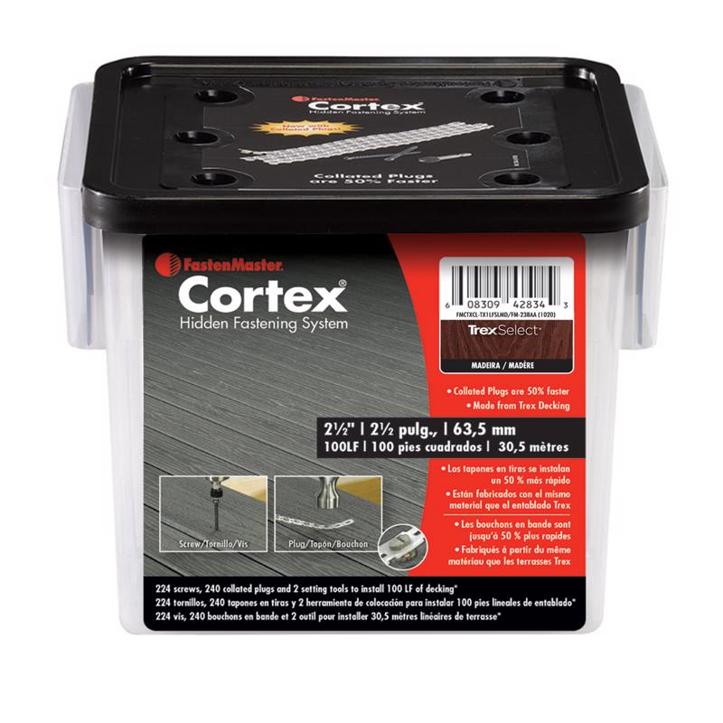 FastenMaster Cortex No. 10 X 2-1/2 in. L Madeira Torx Ttap Button Head Hidden Deck Fastener 224 pc