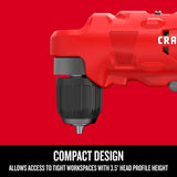 Craftsman V20 3/8 in. Brushed Cordless Right Angle Drill Tool Only