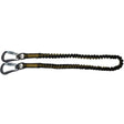 DeWalt Aluminum/Polyester Dual Carabiner Lanyard 41 in. L 15 lb. cap. Black/Yellow 1 pc