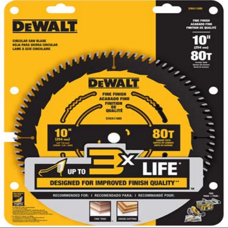 DeWalt 10 in. D X 5/8 in. Carbide Tipped Circular Saw Blade 80 teeth 1 pc