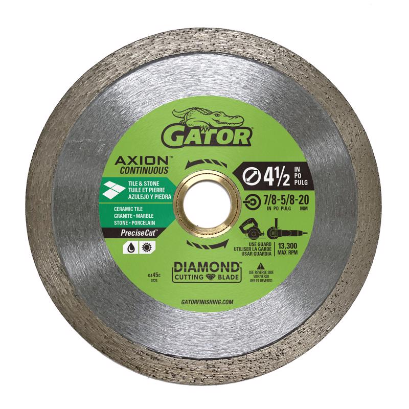 Gator PreciseCut 4-1/2 in. D X 5/8 and 7/8 in. Diamond Continuous Rim Saw Blade 1 pk