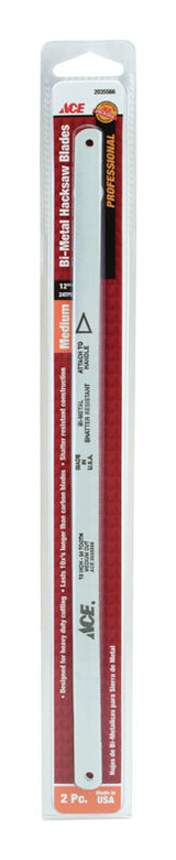 Ace 12 in. Bi-Metal Hacksaw Blade 24 TPI 2 pk