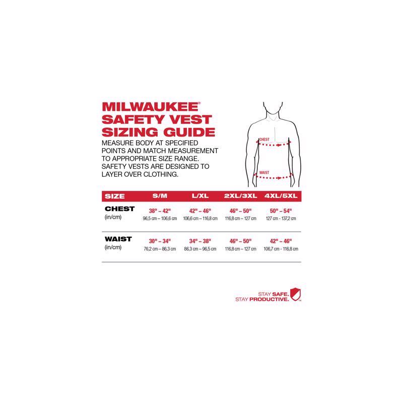 Milwaukee Reflective Type R Class 2 Safety Vest Yellow S/M