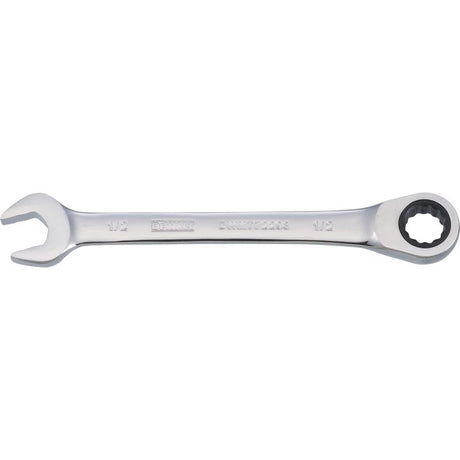 DeWalt 1/2 in. X 1/2 in. SAE Ratcheting Combination Wrench 6-5/32 in. L 1 pc