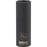 DeWalt 11/16 in. X 1/2 in. drive SAE 6 Point Deep Impact Socket 1 pc