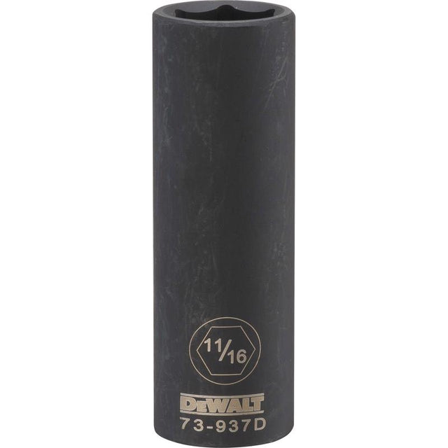 DeWalt 11/16 in. X 1/2 in. drive SAE 6 Point Deep Impact Socket 1 pc