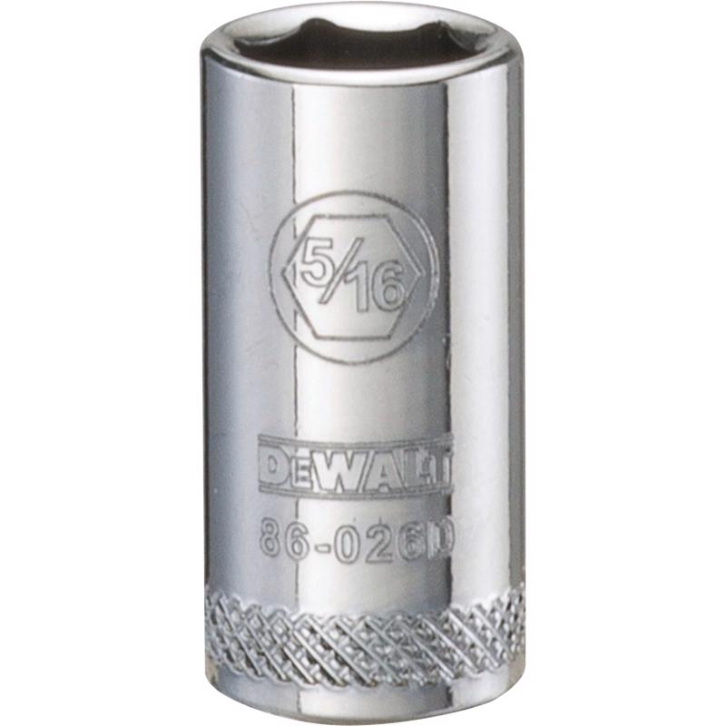DeWalt 5/16 in. X 1/4 in. drive SAE 6 Point Socket 1 pc