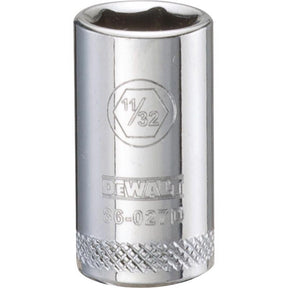 DeWalt 11/32 in. X 1/4 in. drive SAE 6 Point Socket 1 pc