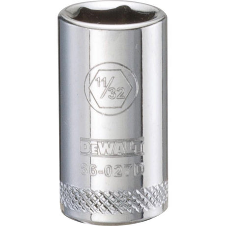 DeWalt 11/32 in. X 1/4 in. drive SAE 6 Point Socket 1 pc