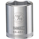 DeWalt 15/16 in. X 1/2 in. drive SAE 6 Point Socket 1 pc