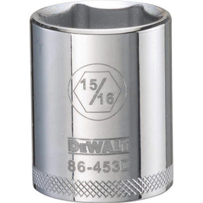 DeWalt 15/16 in. X 1/2 in. drive SAE 6 Point Socket 1 pc