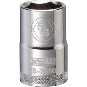 DeWalt 5/8 mm X 1/2 in. drive SAE 6 Point Socket 1 pc