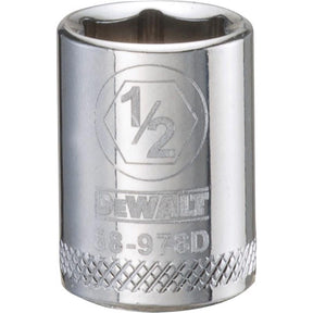DeWalt 1/2 in. X 3/8 in. drive SAE 6 Point Socket 1 pc