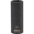 DeWalt 20 mm X 1/2 in. drive Metric 6 Point Deep Impact Socket 1 pc