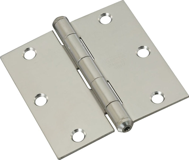 National Hardware N830-275 Door Hinge, Stainless Steel, Zinc-Plated, Non-Rising, Removable Pin, Full-Mortise Mounting