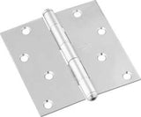 National Hardware N830-276 Square Corner Door Hinge, Stainless Steel, Zinc-Plated, Non-Rising, Removable Pin, 55 lb