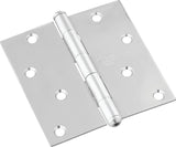 National Hardware N830-276 Square Corner Door Hinge, Stainless Steel, Zinc-Plated, Non-Rising, Removable Pin, 55 lb