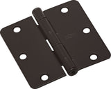 National Hardware N830-202 Door Hinge, Steel, Oil-Rubbed Bronze, Non-Rising, Removable Pin, Full-Mortise Mounting, 50 lb