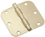 National Hardware N830-224 Door Hinge, 5/8 in Corner Radius, Steel, Satin Brass, Non-Rising, Removable Pin, Full-Mortise