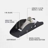 Stanley 3.5 in. L X 1 in. W Trimming Plane Cast Iron Black