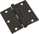 National Hardware N830-205 Door Hinge, Steel, Oil-Rubbed Bronze, Non-Rising, Removable Pin, Full-Mortise Mounting, 50 lb