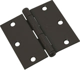 National Hardware N830-205 Door Hinge, Steel, Oil-Rubbed Bronze, Non-Rising, Removable Pin, Full-Mortise Mounting, 50 lb