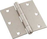 National Hardware N830-250 Door Hinge, Steel, Satin Nickel, Non-Rising, Removable Pin, 3 in L x 3 in W Dimensions, 50 lb